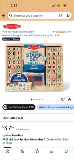 New Melissa & Doug ABC Activity Stamp Set