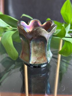 Imperial #700 Colonial Amethyst Flute Carnival glass Toothpick holder 1910's