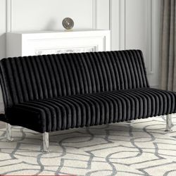 BLACK Plush Futon 66x29x31 Pick Up / Can Deliver 