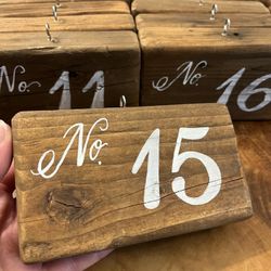 Two-sided hand-painted Wedding table numbers