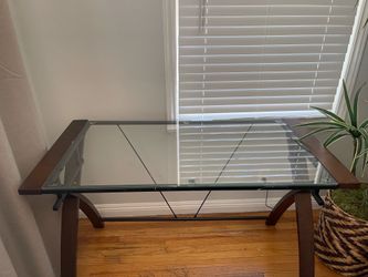 Wood and glass top table