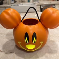 Mickey Mouse Halloween Pumpkin Light-Up Treat Bucket