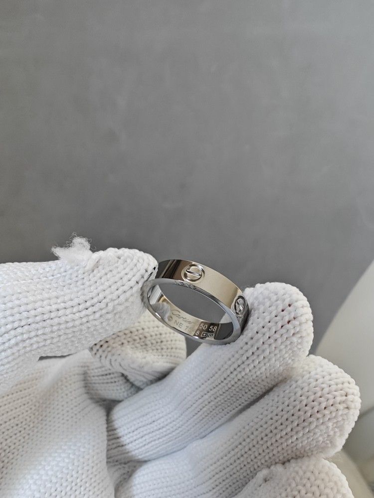 Love ring Stainless Steel White Gold Plated Unisex