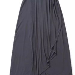 Matilda Jane with Joanna Gaines Gray Maxi Skirt with Button Size XL Faux Wrap