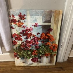 Large Floral Canvas Art