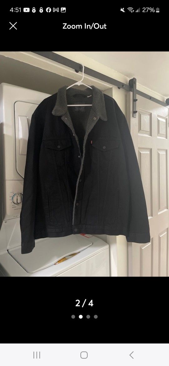 Levis Type III Sherpa Trucker Denim Jacket Mens Size 3XL