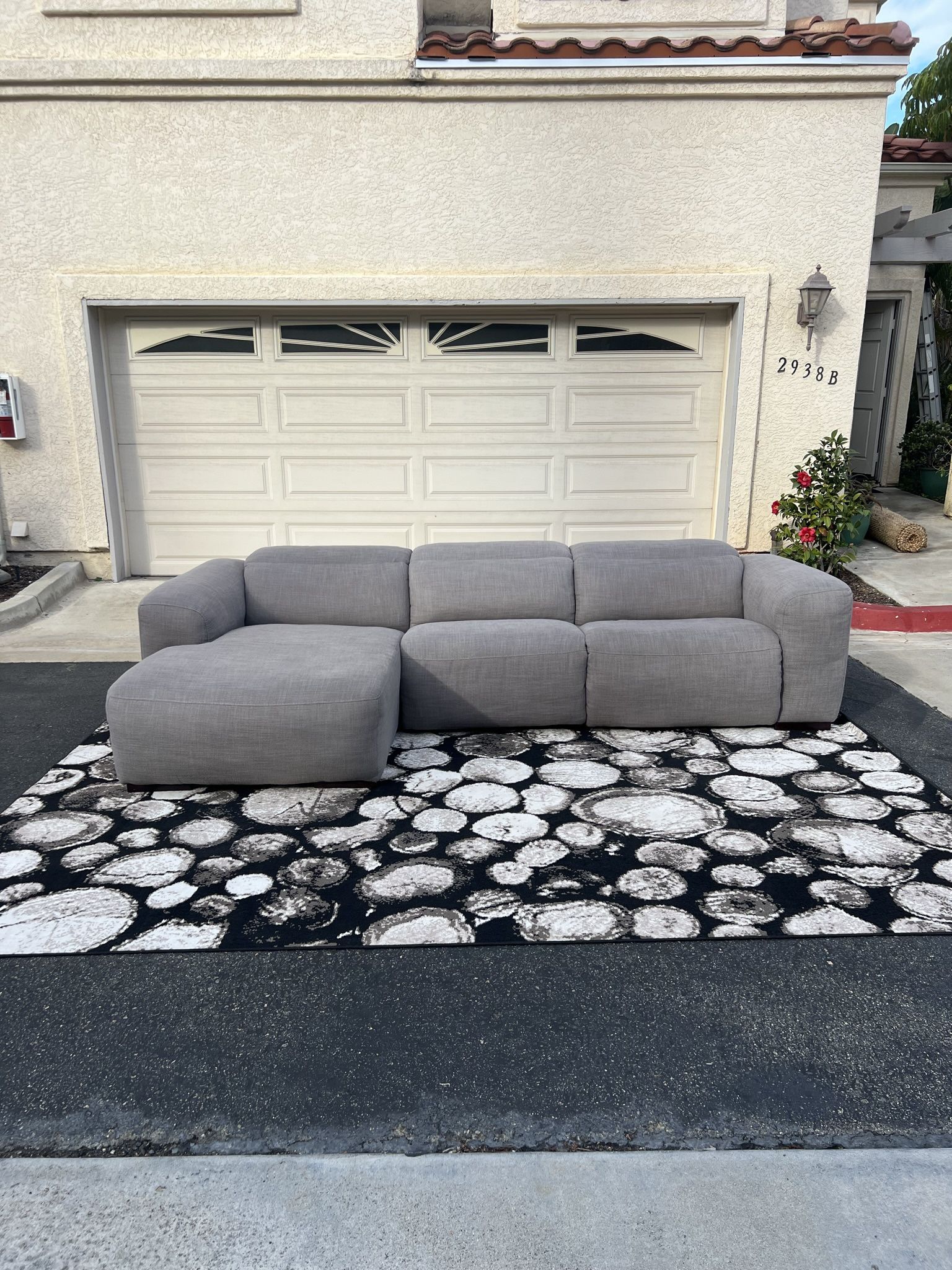 Gray Morro Bay 3 Piece Power Reclining Modular Sectional Sofa/Couch with Chaise