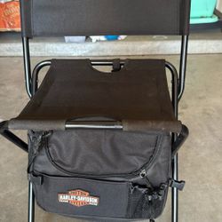 Harley Davidson Folding Chair With Insulated Cooler 