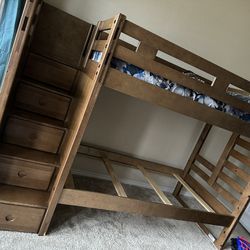 Wood Bunk Bed With Drawers 