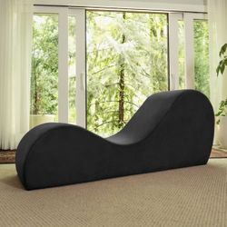 Sleek Chaise Lounge for Yoga - Made in The USA - Great for Stretching, Relaxation, Exercise & More, 60D x 18W x 26H Inch, Black$100