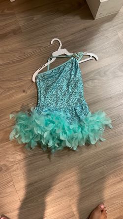 Feather dance costume teak girls size 5