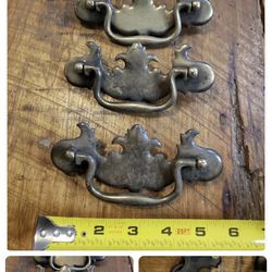 Vintage Brass Chippendale Batwing Drawer Pulls 