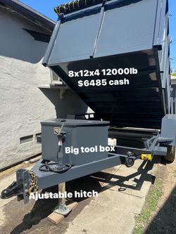 Dump trailer 8x12x4 12000lb $6495 cash  many extras