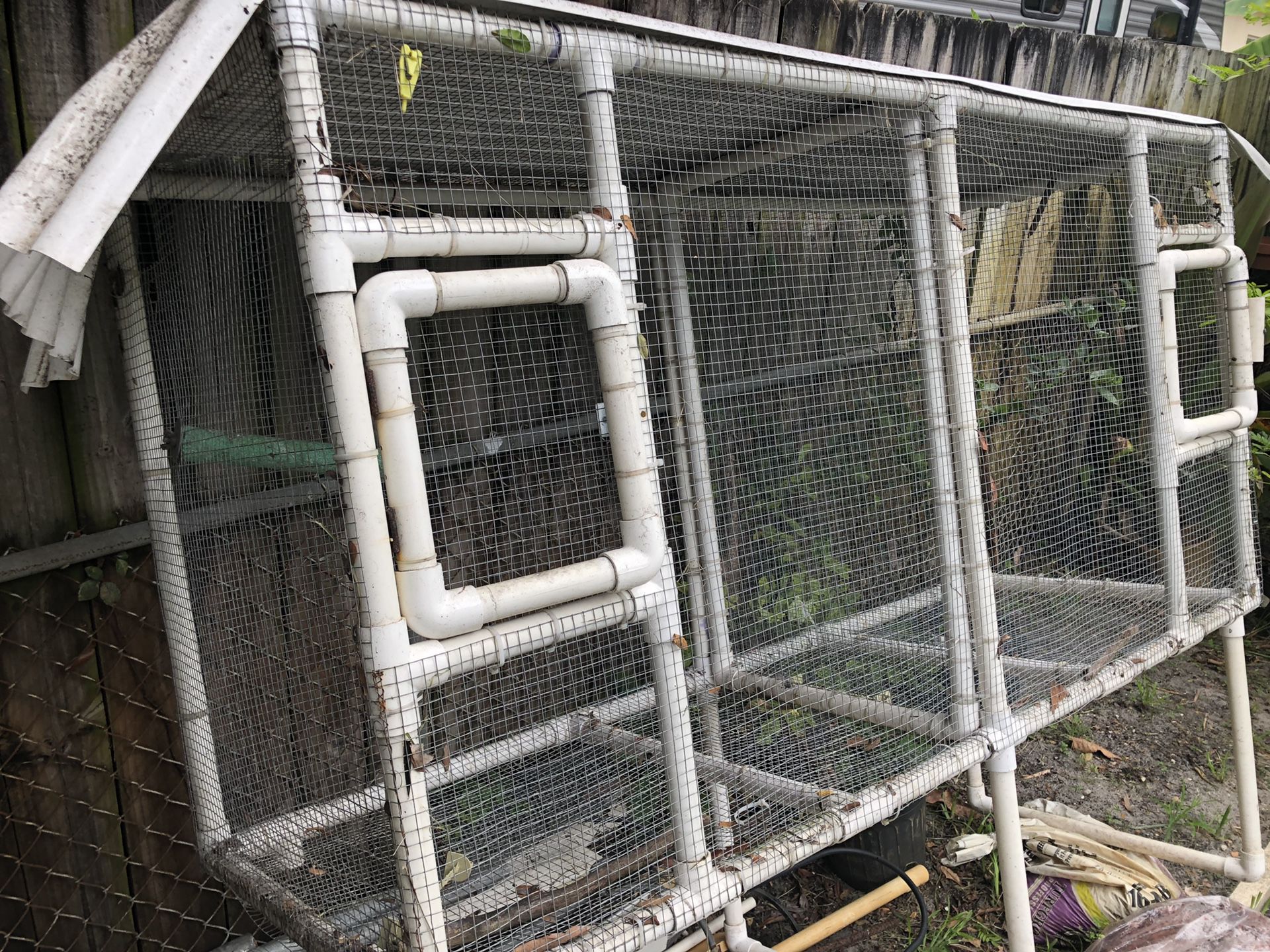 Double pvc bird cage