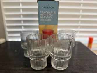 Crofton stackable high ball glass tumblers