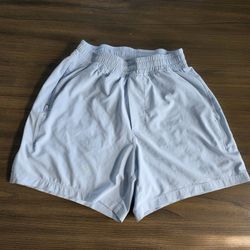 Lululemon Pace Breaker Linerless Shorts 5" Inseam Light Blue Men's Size XS