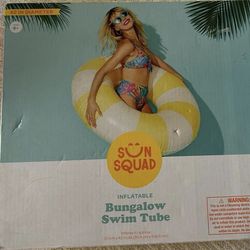 New Inflatable Bungalow Swim Tube Size 42”
