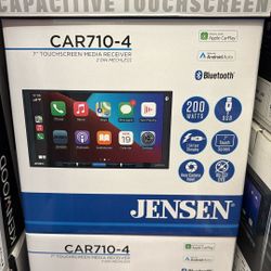 Jensen 7” Double Din Touch Screen Radio With Bluetooth Apple CarPlay Android Auto Brand New 