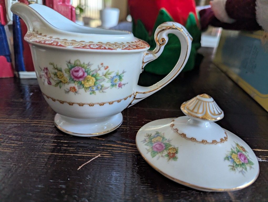 Sango China Occupied Japan Creamer And Sugar Bowl Lid