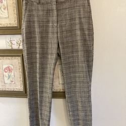 SIZE 10 H&M Ankle-Length Plaid Trousers Pants