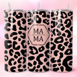 Custom Mothers Day Mama Pink Cheetah Stainless Steel Tumbler