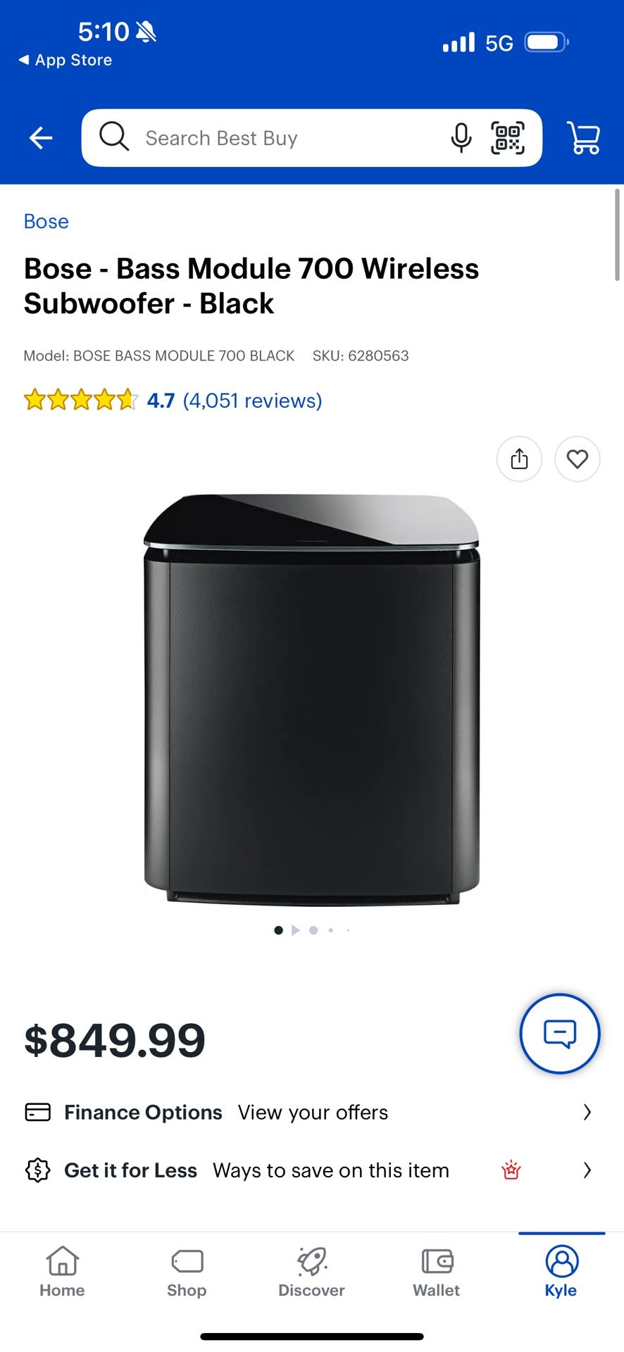 Bose - Bass Module 700 Wireless Subwoofer - Black