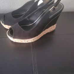 Black Suede Wedges