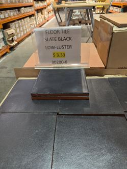 8 5/8 x 8 3/4 Black Tierra High Fired - Floor  Tile