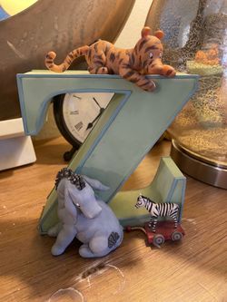 Disney Letter Z with baby Eeyore, Tigger and Zebra