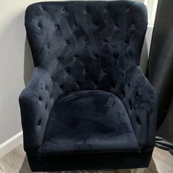 Wingback Tufted Blue Upholstered Velvet Accent Chair