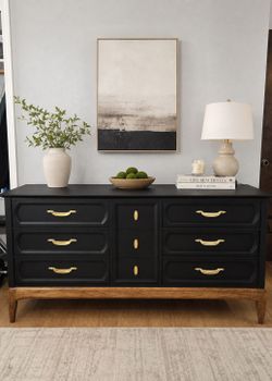 Mid Centry Modern Matte Black Dresser