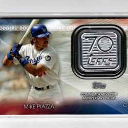 Mike Piazza 70th Anniversary Commemorative Logo Patches