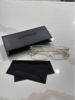 Clear and Gold Chrome Heart Glasses