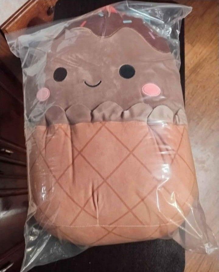 New 16" Squishmallow Martha Chocolate Ice Cream Plushie