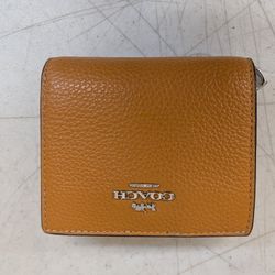 Coach C2862 Papaya Pebbled Leather Snap Wallet