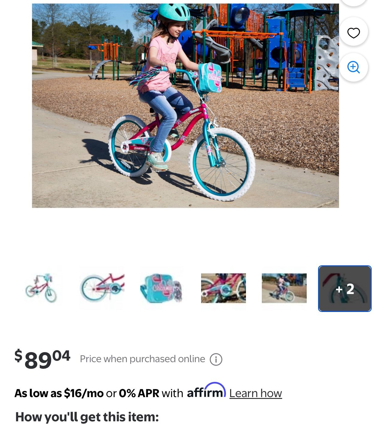 Dynacraft 20" Girls' Charmer Bike