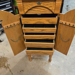 Wooden jewelry box.