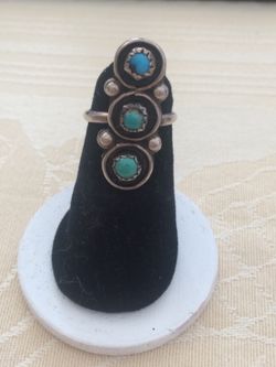 Turquoise Sterling Midi Ring size 4