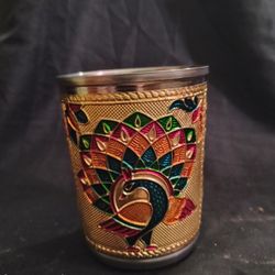 4" Peacock Meenakari Stainless Steel  Cup