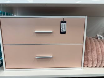 2-Drawer Modular Storage Bookcase – Light Pink