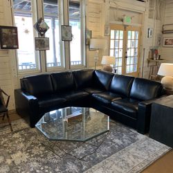 Black Leather Corner Sectional
