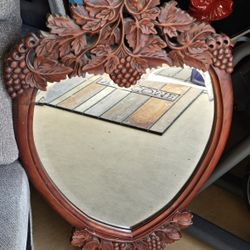 3-Piece Wood Wall Table...Matching Wall Mirror...Matching Wood and Marble Plant Stand