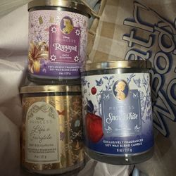 3 single wick Disney B&BW candles for $20