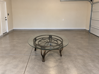 Hillsdale Scottsdale Metal Coffee Table with a Glass Top Dimensions W39" x H17.5"