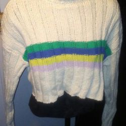 FOREVER. 21 Cropped Knitted Sweatshirt/  Sudadera Corta tejida size S/ CH 