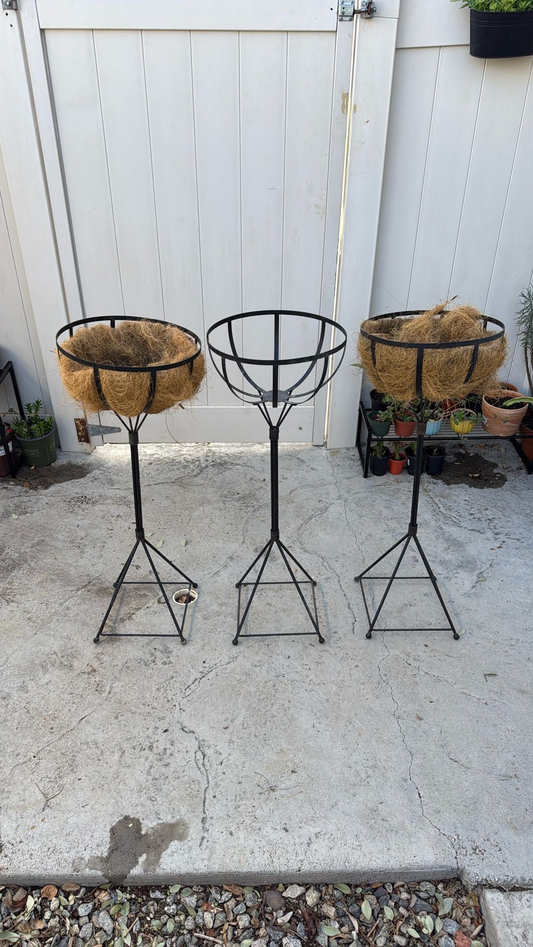 Three Metal Plant And Pot Holder