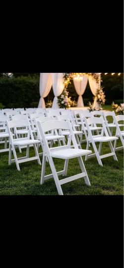White resins chairs