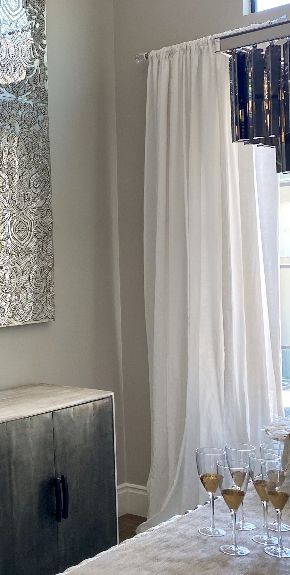 108” Light Creme Linen Drapes 