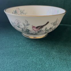 Lennox Dish-vintage With Red Bird