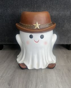 Halloween Cowboy Ghost Stool / Side Table Home Decor 20” 